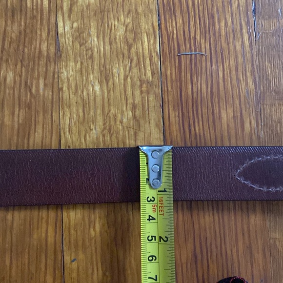 R.M. Williams Brown Cowhide Leather 1 1/4" Ranger Belt Australia Gold Buckle - Picture 8 of 9